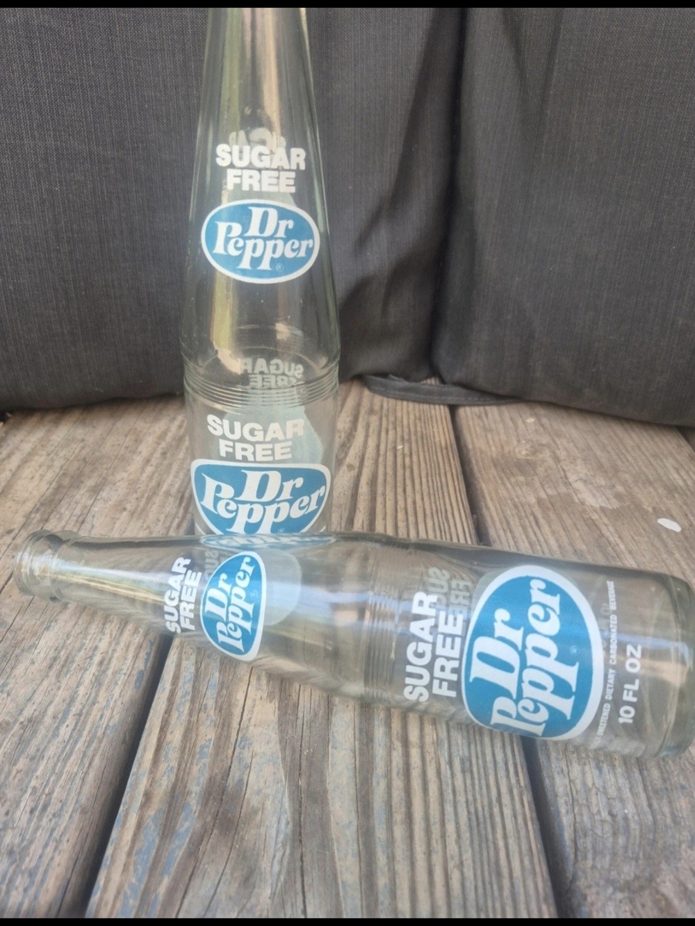 Dr Pepper Sugar Free 10 fl oz Vintage Glass Bottles - Blue Logo - Picture 2 of 5